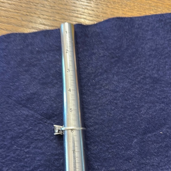 Blue and White Lab Created Sapphire Sz6 Ring Sterling Silver - Picture 8 of 13